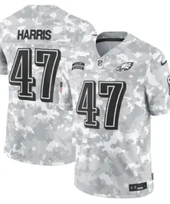 Philadelphia Eagles Nike 2024 Salute to Service Vapor Limited Stitched Jersey - Arctic Camo All Stitched - Grey - Image 10