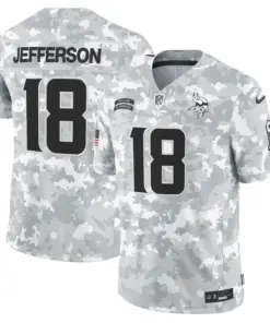 Alternative view of Minnesota Vikings Nike 2024 Salute to Service Vapor Limited Stitched Jersey - Arctic Camo All Stitched - Grey