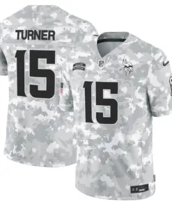 Minnesota Vikings Nike 2024 Salute to Service Vapor Limited Stitched Jersey - Arctic Camo All Stitched - Grey - Image 4