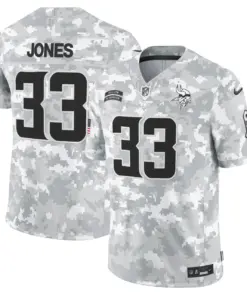 Minnesota Vikings Nike 2024 Salute to Service Vapor Limited Stitched Jersey - Arctic Camo All Stitched - Grey - Image 5