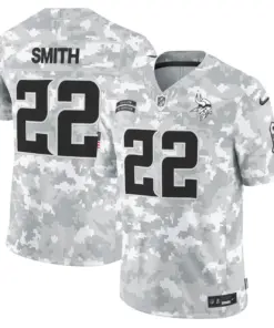 Minnesota Vikings Nike 2024 Salute to Service Vapor Limited Stitched Jersey - Arctic Camo All Stitched - Grey - Image 7