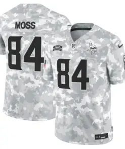 Minnesota Vikings Nike 2024 Salute to Service Vapor Limited Stitched Jersey - Arctic Camo All Stitched - Grey - Image 9
