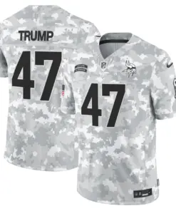 Minnesota Vikings Nike 2024 Salute to Service Vapor Limited Stitched Jersey - Arctic Camo All Stitched - Grey - Image 10