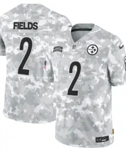 Alternative view of Pittsburgh Steelers Nike 2024 Salute to Service Vapor Limited Stitched Jersey - Arctic Camo All Stitched - Gray