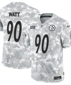 Pittsburgh Steelers Nike 2024 Salute to Service Vapor Limited Stitched Jersey - Arctic Camo All Stitched - Gray - Image 3