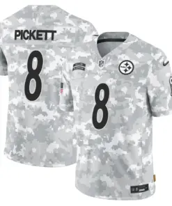 Pittsburgh Steelers Nike 2024 Salute to Service Vapor Limited Stitched Jersey - Arctic Camo All Stitched - Gray - Image 4