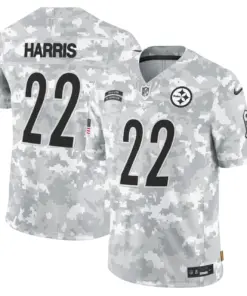 Pittsburgh Steelers Nike 2024 Salute to Service Vapor Limited Stitched Jersey - Arctic Camo All Stitched - Gray - Image 6