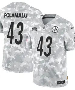Pittsburgh Steelers Nike 2024 Salute to Service Vapor Limited Stitched Jersey - Arctic Camo All Stitched - Gray - Image 7
