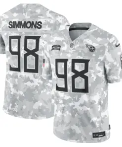Jeffery Simmons Tennessee Titans Nike 2024 Salute to Service Vapor Limited Stitched Jersey - Arctic Camo All Stitched - Gray