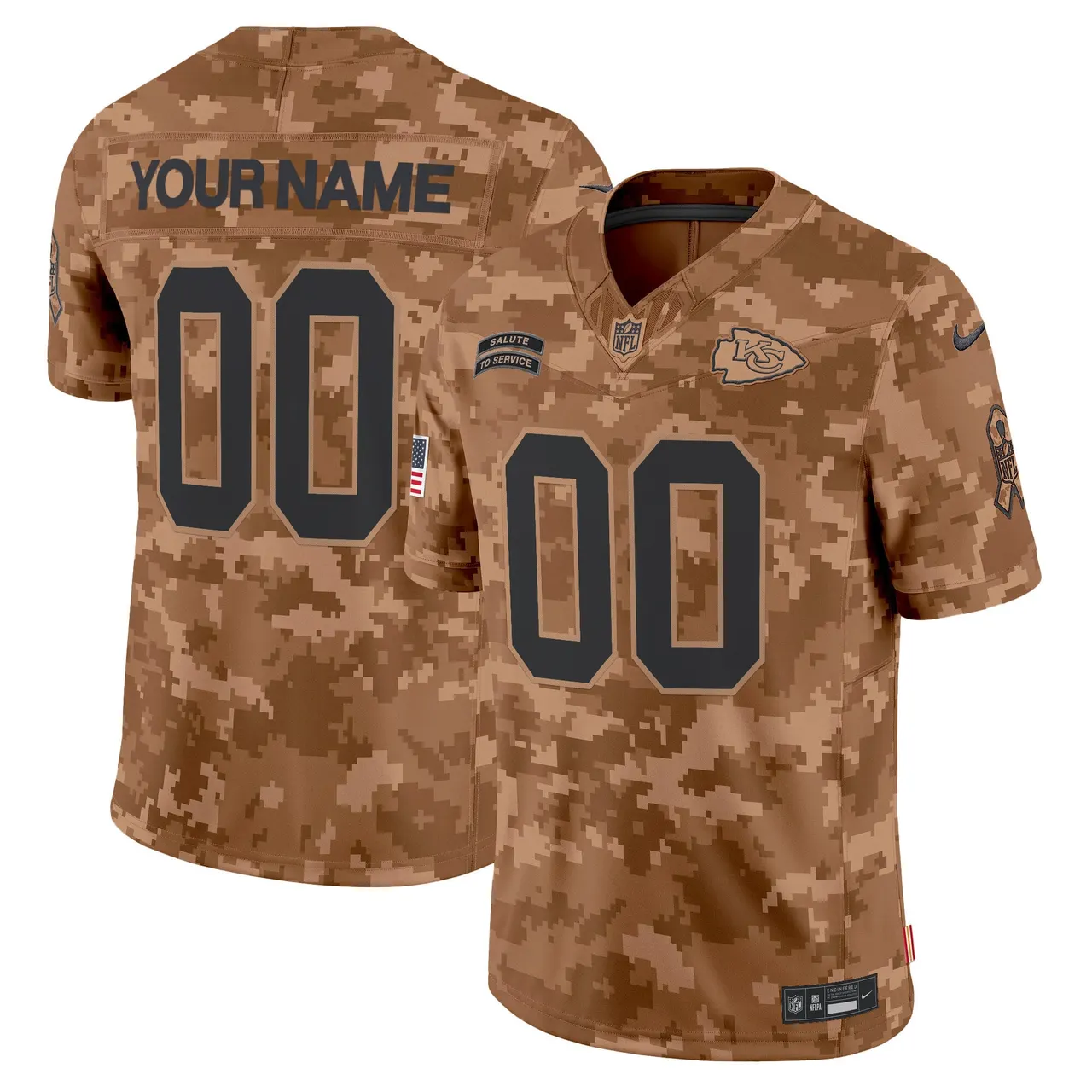 Kansas City Chiefs Nike 2024 Salute to Service Vapor Custom Limited Stitched Jersey - Gray - Image 2