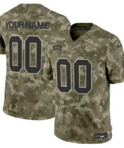 Kansas City Chiefs Nike 2024 Salute to Service Vapor Custom Limited Stitched Jersey - Gray - Image 3