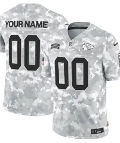 Kansas City Chiefs Nike 2024 Salute to Service Vapor Custom Limited Stitched Jersey - Gray
