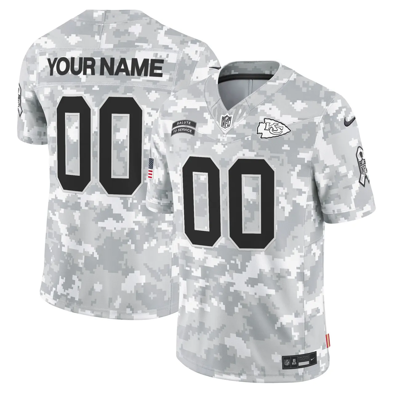 Kansas City Chiefs Nike 2024 Salute to Service Vapor Custom Limited Stitched Jersey - Gray