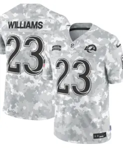 Los Angeles Rams Nike 2024 Salute to Service Vapor Limited Stitched Jersey - Arctic Camo All Stitched - Grey - Image 4