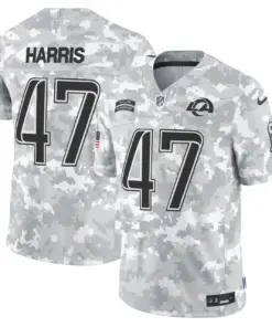 Los Angeles Rams Nike 2024 Salute to Service Vapor Limited Stitched Jersey - Arctic Camo All Stitched - Grey - Image 8
