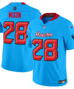 Houston Texans Nike 2024 Vapor Limited Stitched Jersey V4 - Powder Blue - Image 3