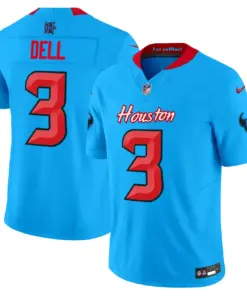 Houston Texans Nike 2024 Vapor Limited Stitched Jersey V4 - Powder Blue - Image 4