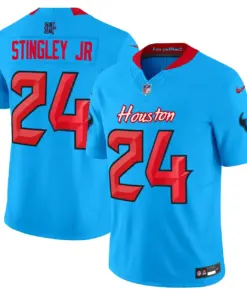 Houston Texans Nike 2024 Vapor Limited Stitched Jersey V4 - Powder Blue - Image 5