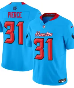 Houston Texans Nike 2024 Vapor Limited Stitched Jersey V4 - Powder Blue - Image 6