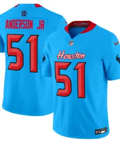 Houston Texans Nike 2024 Vapor Limited Stitched Jersey V4 - Powder Blue - Image 7