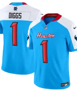 Houston Texans Nike 2024 Vapor Limited Stitched Jersey V4 - Powder Blue - Image 10