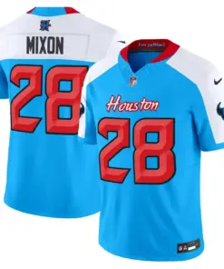 Houston Texans Nike 2024 Vapor Limited Stitched Jersey V4 - Powder Blue - Image 11