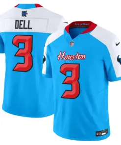 Houston Texans Nike 2024 Vapor Limited Stitched Jersey V4 - Powder Blue - Image 12