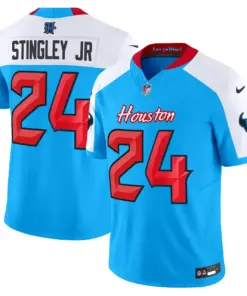 Houston Texans Nike 2024 Vapor Limited Stitched Jersey V4 - Powder Blue - Image 13