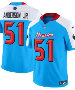 Houston Texans Nike 2024 Vapor Limited Stitched Jersey V4 - Powder Blue - Image 15