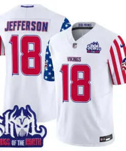 Alternative view of Minnesota Vikings Nike American Style Vapor Limited Stitched Jersey - White