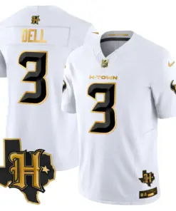 Houston Texans Nike 2024 Texas Patch Gold Vapor Limited Stitched Jersey - Black - Image 28
