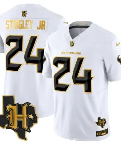 Houston Texans Nike 2024 Texas Patch Gold Vapor Limited Stitched Jersey - Black - Image 29