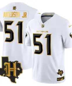 Houston Texans Nike 2024 Texas Patch Gold Vapor Limited Stitched Jersey - Black - Image 31