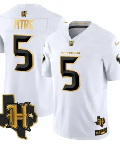 Houston Texans Nike 2024 Texas Patch Gold Vapor Limited Stitched Jersey - Black - Image 32