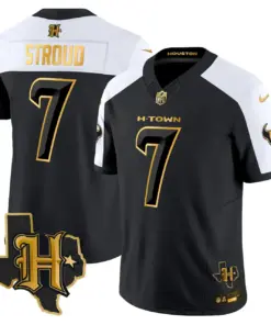 Houston Texans Nike 2024 Texas Patch Gold Vapor Limited Stitched Jersey - Black