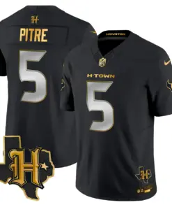 Houston Texans Nike 2024 Texas Patch Gold Vapor Limited Stitched Jersey - Black - Image 16