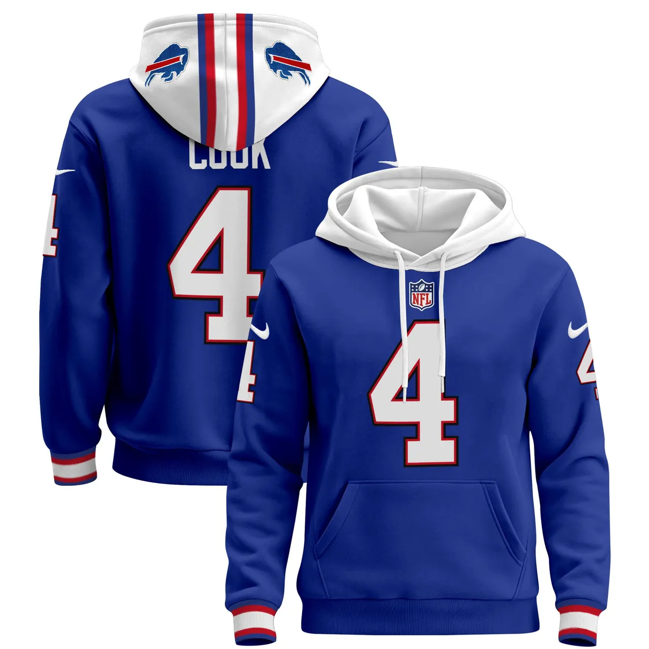 Buffalo Bills Nike 2024 Pullover Hoodie - Royal Blue - Image 2