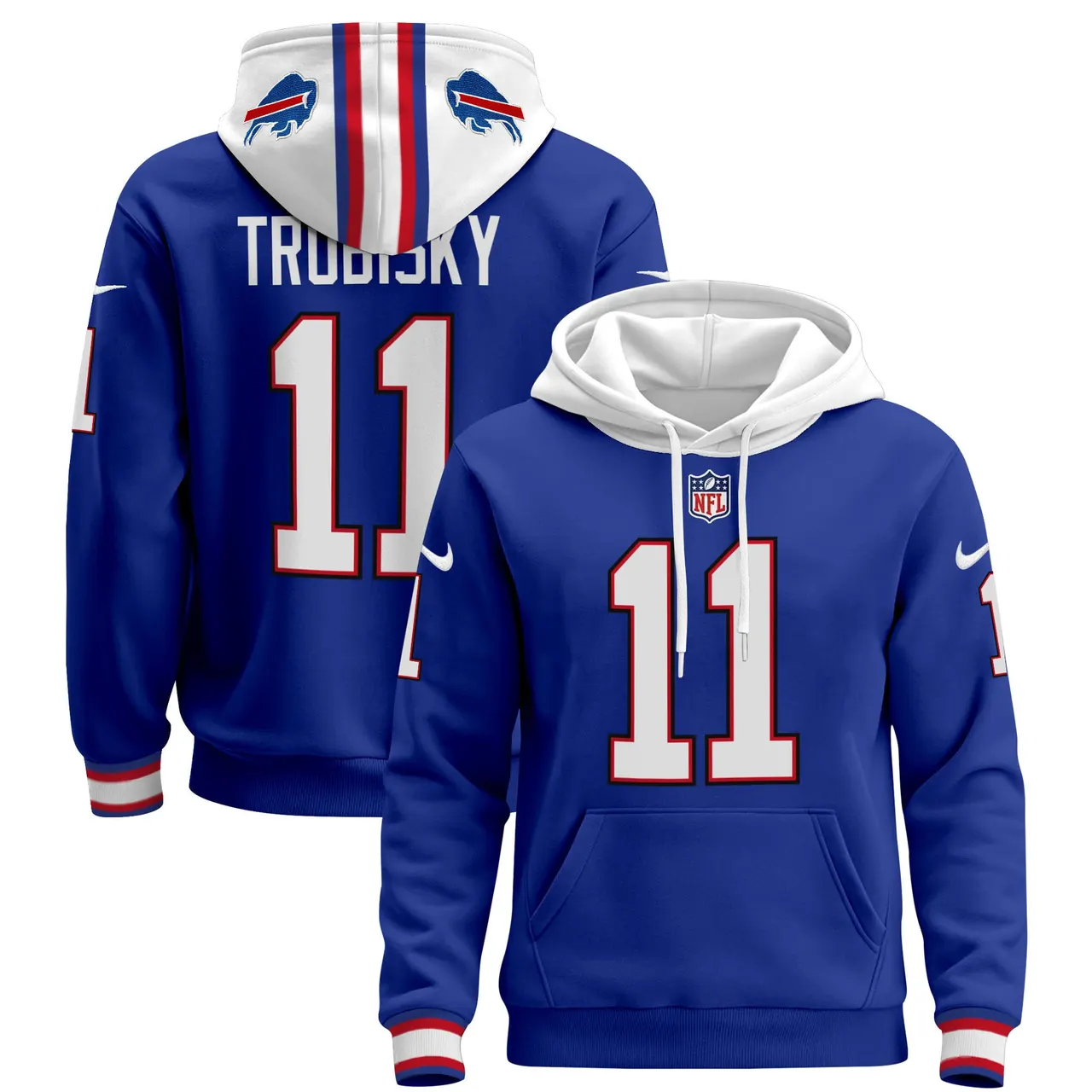 Buffalo Bills Nike 2024 Pullover Hoodie - Royal Blue - Image 3