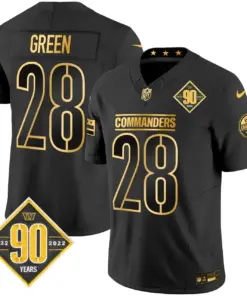 Washington Commanders Nike 90th Anniversary Patch Gold Vapor Limited Stitched Jersey - Black - Image 14