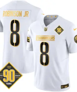 Washington Commanders Nike 90th Anniversary Patch Gold Vapor Limited Stitched Jersey - Black - Image 16