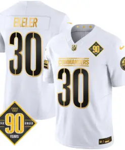 Washington Commanders Nike 90th Anniversary Patch Gold Vapor Limited Stitched Jersey - Black - Image 17