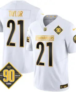 Washington Commanders Nike 90th Anniversary Patch Gold Vapor Limited Stitched Jersey - Black - Image 20