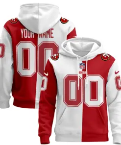 San Francisco 49ers Nike Split Custom Pullover Hoodie - White