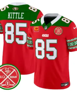 San Francisco 49ers Nike 2024 Christmas Vapor Limited Stitched Jersey - Red - Image 4