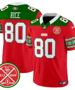San Francisco 49ers Nike 2024 Christmas Vapor Limited Stitched Jersey - Red - Image 6