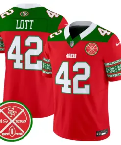 San Francisco 49ers Nike 2024 Christmas Vapor Limited Stitched Jersey - Red - Image 9