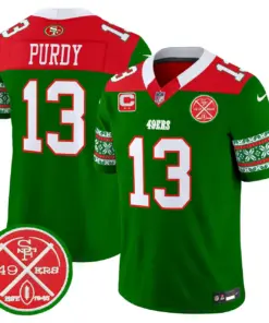 San Francisco 49ers Nike 2024 Christmas Vapor Limited Stitched Jersey - Red - Image 11
