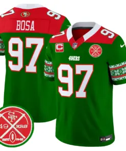 San Francisco 49ers Nike 2024 Christmas Vapor Limited Stitched Jersey - Red - Image 17