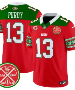 San Francisco 49ers Nike 2024 Christmas Vapor Limited Stitched Jersey - Red