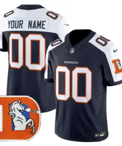 Alternative view of Denver Broncos Nike Throwback Vapor Custom Limited Stitched Jersey - Orange